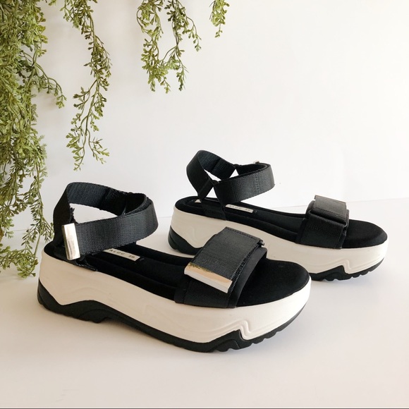 platform sandals black straps
